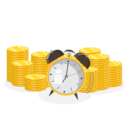 Time is money concept. Financial planning, deadline and time management. Vector illustrationのイラスト素材