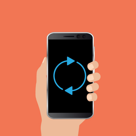 Synchronize device connection icon. Vector illustrationのイラスト素材