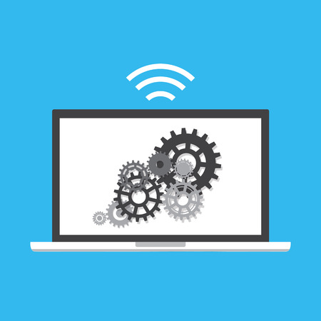 Web analytics concept. Information and development website statistic icon. Vector illustrationのイラスト素材