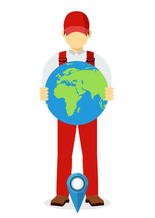 Global shipping program concept. International delivery services. Vector illustrationのイラスト素材