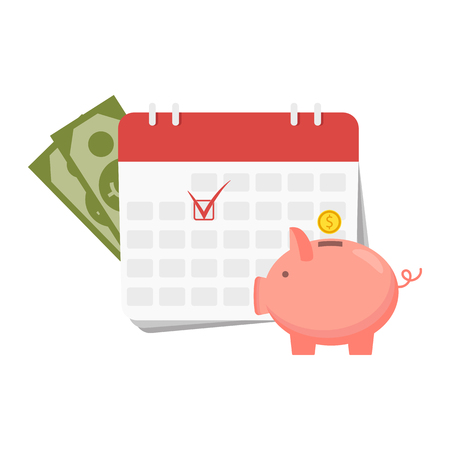 Financial calendar and planning concept. Vector illustration designのイラスト素材