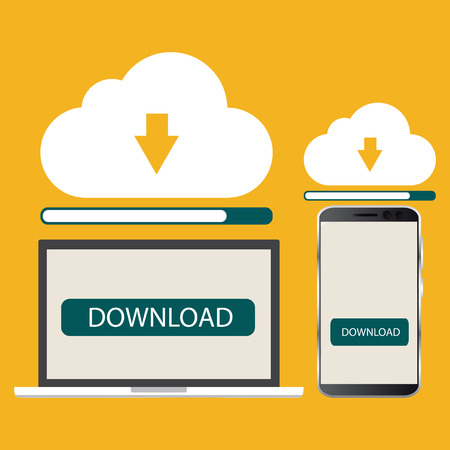Cloud computing technology concept. Network configuration. Vector illustrationのイラスト素材