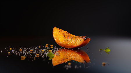 Caramelized golden pumpkin, roasted and sweet, fresh from the autumn harvest; ripe, juicy, and nutritious, perfect for a wholesome seasonal meal.の素材