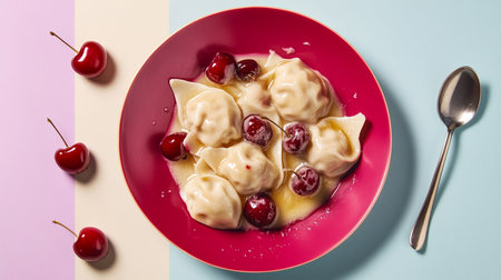 Steamed dumplings filled with sweet cherry, a wholesome main dish made from local farm produce, nutritious and flavorful.の素材