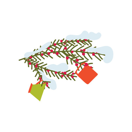 Hand drawn sustainable Christmas tree and ceramic cup, eco friendly minimalist holiday vector illustration.のイラスト素材