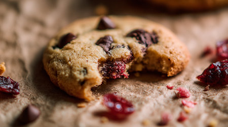 Freshly baked cookies and biscuits stacked on parchment paper. Crunchy, golden, homemade treats â the perfect cozy dessert momentの素材