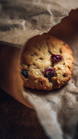 Freshly baked cookies and biscuits stacked on parchment paper. Crunchy, golden, homemade treats â the perfect cozy dessert momentの素材