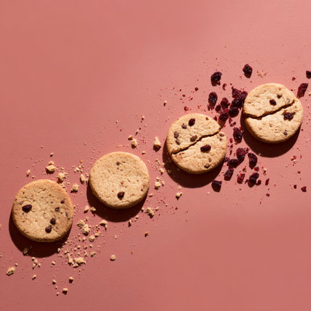 Freshly baked cookies with golden crusts and soft centers â a sweet treat that captures comfort, indulgence, and homemade delightの素材