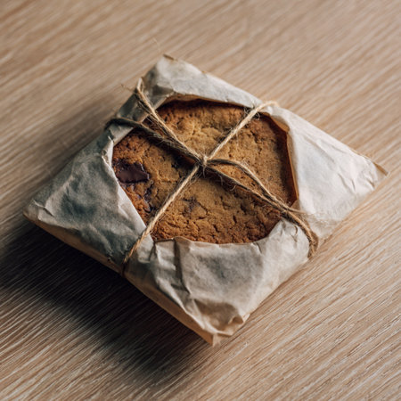 Freshly baked cookies and biscuits stacked on parchment paper. Crunchy, golden, homemade treats â the perfect cozy dessert momentの素材