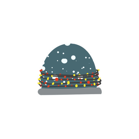 Magical snow globe with glass dome and snowflakes, perfect Christmas holiday decoration.のイラスト素材