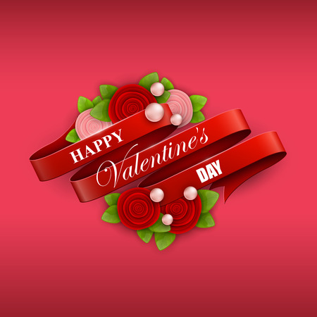 Valentines day banner. Vector illustration.のイラスト素材