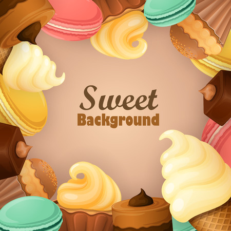 Abstract background with sweetsのイラスト素材
