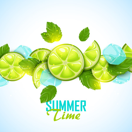Vector colorful background with fruits.のイラスト素材