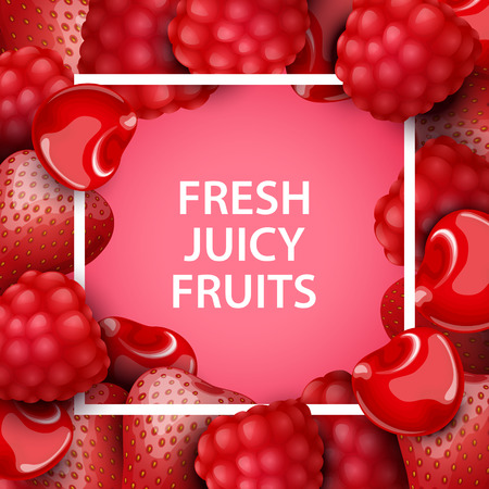 Vector colorful background with berries.のイラスト素材