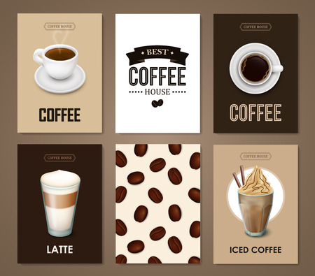 Set of brochures with coffee. Vector templates.のイラスト素材