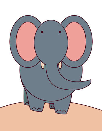 Cute cartoon elephant. Funny cartoon character.のイラスト素材
