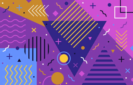 Modern geometric background in memphis styleのイラスト素材