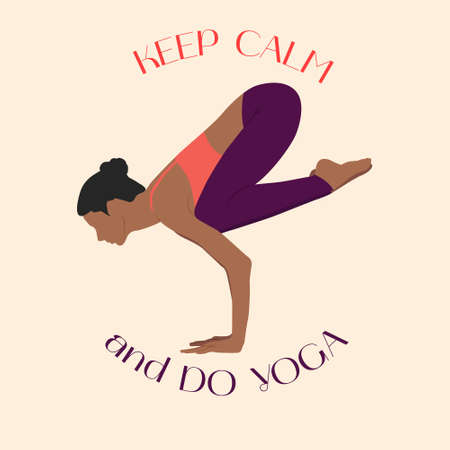Keep calm and do yoga. Stylish postcard.のイラスト素材