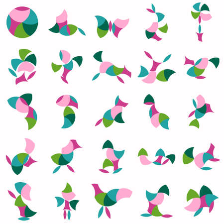 Set of Tangram Puzzle. Vietnamese game.のイラスト素材