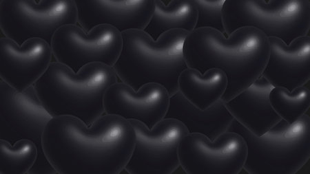 Valentines day concept background with black hearts.のイラスト素材