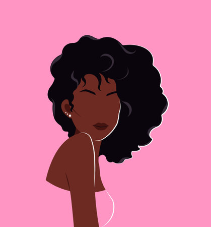 Modern abstract with woman in flat style.のイラスト素材