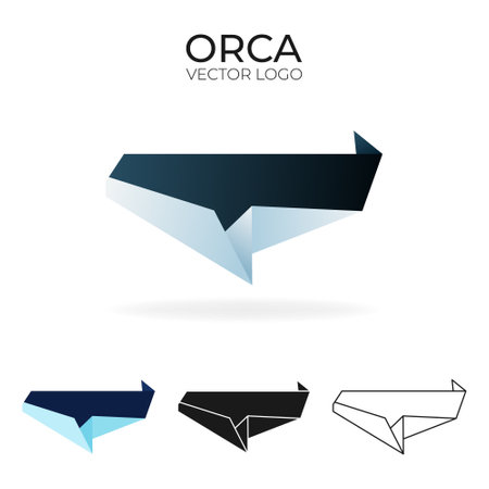 Origami vector logo and icon with orca.のイラスト素材