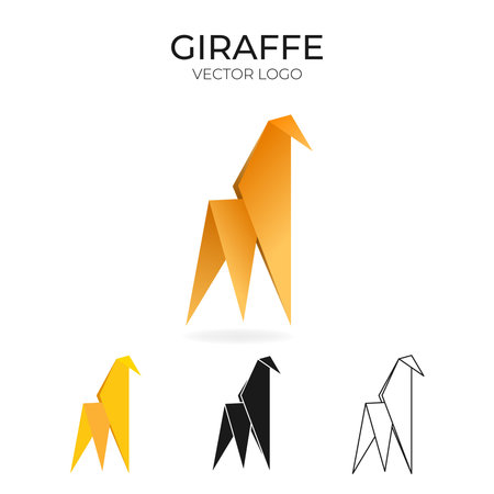 Origami vector logo and icon with giraffe.のイラスト素材