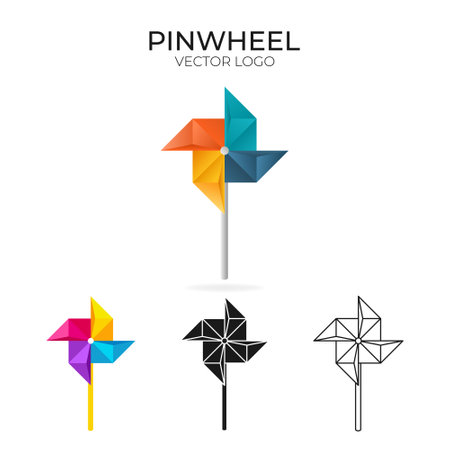 Origami vector logo and icon with pinwheel.のイラスト素材