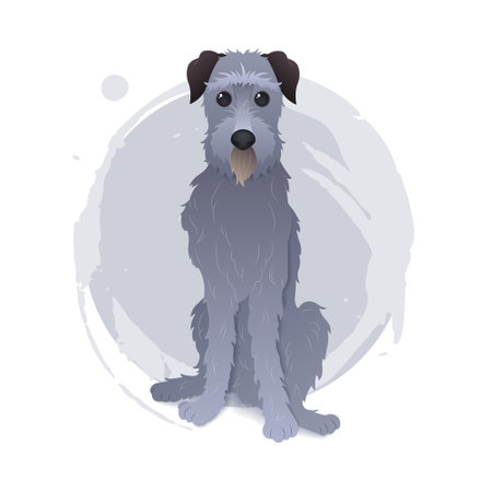 isolated vector art with cartoon irish wolfhound.のイラスト素材