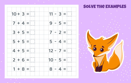 Math game for kids. Addition and subtraction.のイラスト素材