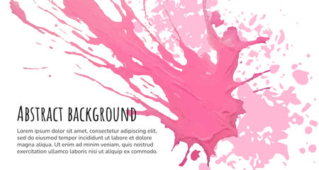 Pink ink brush stroke background. Vector banner.のイラスト素材