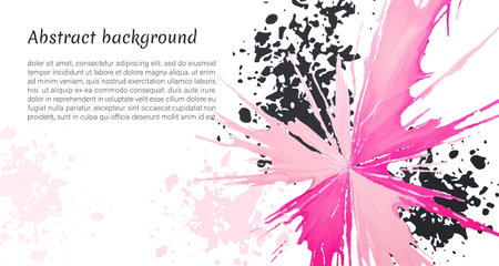 Pink ink brush stroke background. Vector banner.のイラスト素材