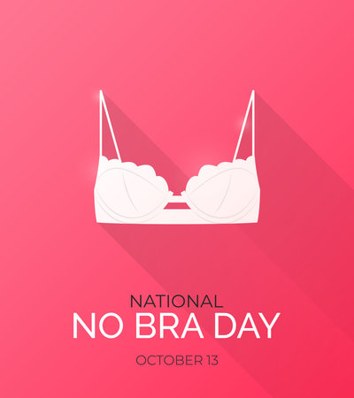 National No Bra Day. Modern Vector banner with braのイラスト素材