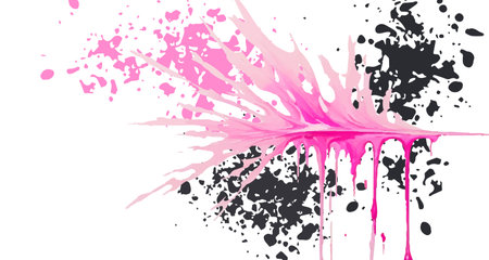Pink ink brush stroke background. Vector banner.のイラスト素材