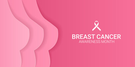 Breast cancer awareness month. Vector web banner.のイラスト素材
