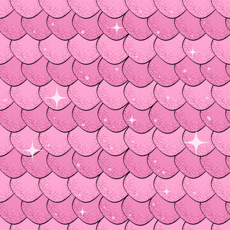 Mermaid skin seamless pattern. Cute cartoon grainy childish print for fabric, textile, wrapping paper. Shiny fish skin. Pink textured design. Vector abstract illustration.のイラスト素材