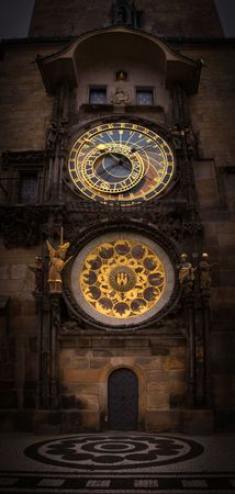 The Prague Astronomical Clock or Prague Orloj.の写真素材