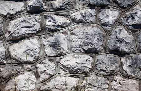 Detail of stone wall of medieval cityの写真素材