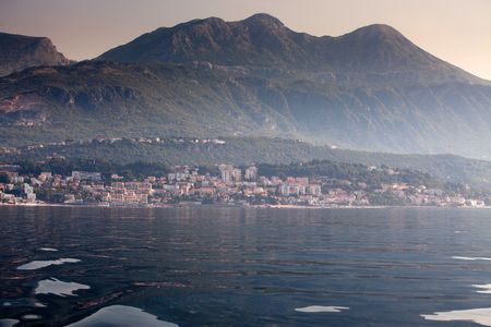 Herceg Novi - coastal town in Montenegro located at the entrance to the Bay of Kotorの写真素材