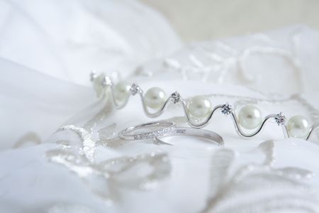 Still life of wedding accessoriesの写真素材
