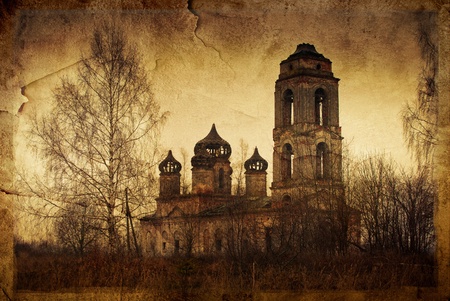 The series of vintage cards. Russian churchesの写真素材