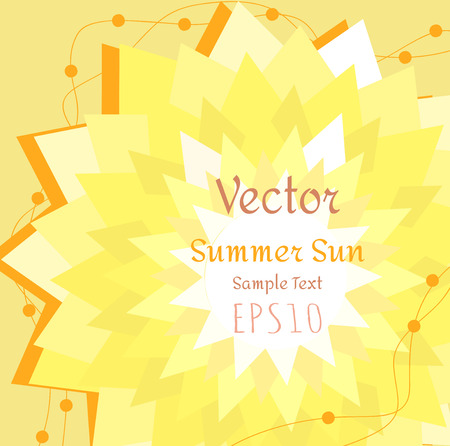 Vector illustration of summer sun. Background for summer camp or holiday festival.のイラスト素材