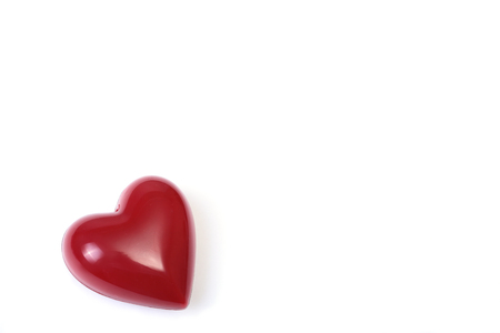 Beautiful red heart isolated on white background.の写真素材