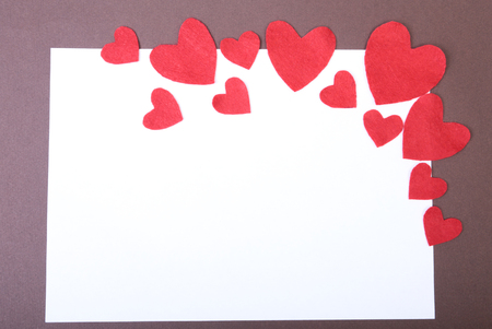 Decorative hearts for design on blank paperの写真素材