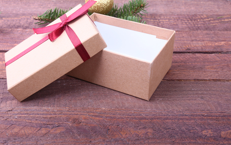 Open gift box, isolated on the white backgroundの写真素材