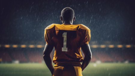Raise see of a football player. Creative resource, AI Generatedの素材
