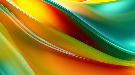 unprecedented enthusiastic color turn establishment, innovative sensible establishment with orange, yellow and green for presentation. Creative resource, AI Generatedの素材