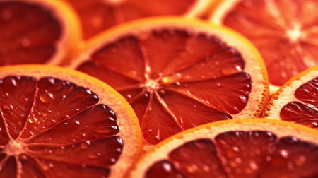 Closeup of getting to be flushed citrus blood orange wrapped establishment. Creative resource, AI Generatedの素材
