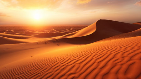 nightfall on sand rise internal parts parts parts parts the sahara take off. Creative resource, AI Generatedの素材