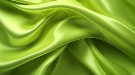 Smooth lime green honorable influencing silk establishment. Creative resource, AI Generatedの素材